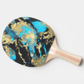 ターコイズ金ゴールド抽象芸術芸術 卓球ラケット (横)