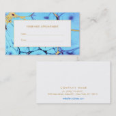 ターコイズ金ゴールド水彩サロンアポイントメントカード 予約カード (正面/裏面)