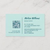 ターコイズ金ゴールド水彩 | QRコード名刺 名刺 (裏面)