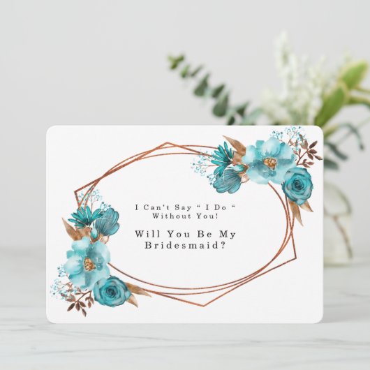 ターコイズ金ゴールド牡丹が私の花嫁になる 招待状 (スタンド正面)