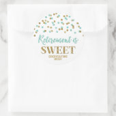 ターコイズ金ゴールド紙吹雪退職者は甘い ラウンドシール (バッグ)