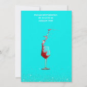 ターコイズ金ゴールド30と素晴らしい誕生日パーティー 招待状 (裏面)