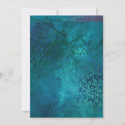 ターコイズ金ゴールド50周年結婚を迎える 招待状 (裏面)