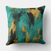 ターコイズ金ゴールド、白黒牛革 クッション (裏面)