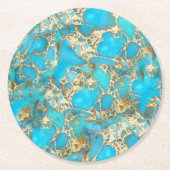 ターコイズ鉱物 ラウンドペーパーコースター (正面)