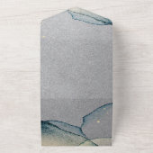 ターコイズ銀金ゴールドアルコールイ結婚ンク オールインワン招待状 (外側)