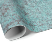 ターコイズ銅Patinaテクスチャギフト ラッピングペーパー (ロールコーナー)