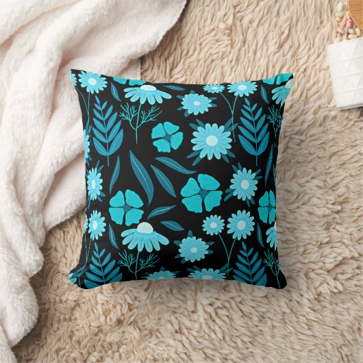 ターコイズ開花 クッション (ブランケット)