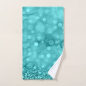 ターコイズ雪片 バスタオルセット (ハンドタオル)