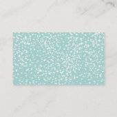 ターコイズ青と白結婚の紙吹雪パターン エンクロージャーカード (裏面)