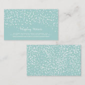 ターコイズ青と白結婚の紙吹雪パターン エンクロージャーカード (正面/裏面)