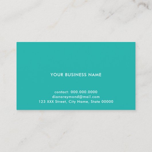 ターコイズ青エレガントプロフェッショナル 名刺 (裏面)