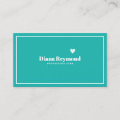 ターコイズ青エレガントプロフェッショナル 名刺 (正面)