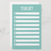 ターコイズ青シンプル白ガーリー 便箋 (正面/裏面)