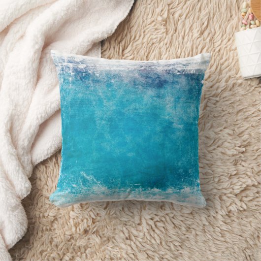 ターコイズ青動揺して色彩の鮮やかデザイン抽象芸術 クッション (ブランケット)