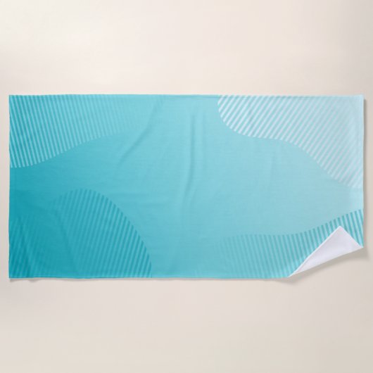ターコイズ青 ビーチタオル (正面)