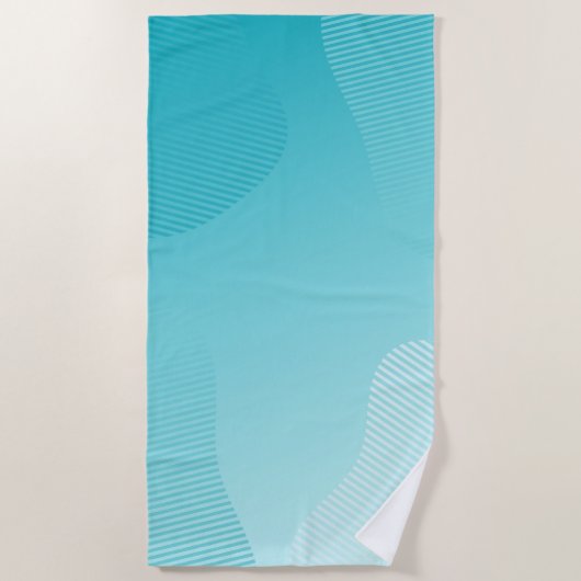 ターコイズ青 ビーチタオル (正面)