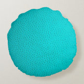 ターコイズ革の皮質肌 ラウンドクッション (裏面)