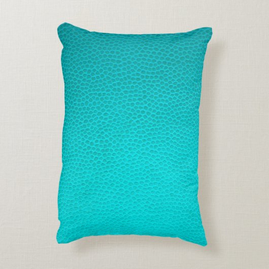 ターコイズ革の肌の肌の質感 アクセントクッション (裏面(縦))