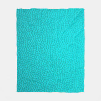 ターコイズ革の肌の肌の質感 フリースブランケット