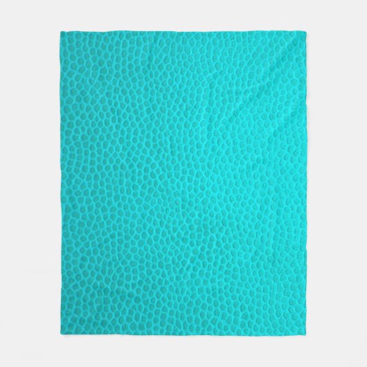 ターコイズ革の肌の肌の質感 フリースブランケット (正面)