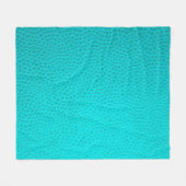 ターコイズ革の肌の肌の質感 フリースブランケット (正面(横))