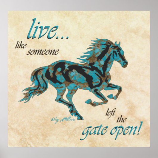 ターコイズ馬ポスター ポスター (正面)