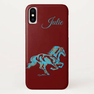 ターコイズ馬 iPhone X ケース
