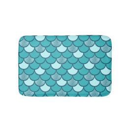 ターコイズ魚鱗グリッター効果 バスマット