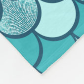 ターコイズ魚鱗グリッター効果 フリースブランケット (角)