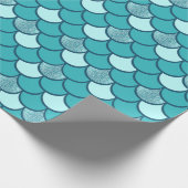 ターコイズ魚鱗グリッター効果 ラッピングペーパー (角)