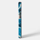 ターコイズ鮮やかホワイト絞り染め Case-Mate iPhoneケース (裏面 / 左)