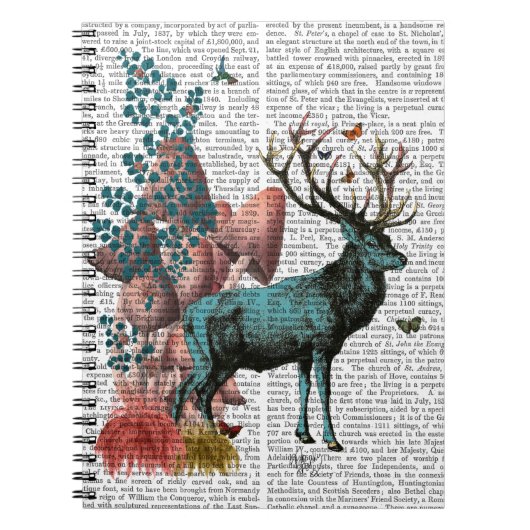 ターコイズ鹿のキノコ林 ノートブック (正面)