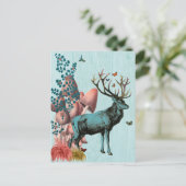 ターコイズ鹿の森2 ポストカード (スタンド正面)