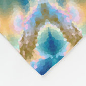 ターコイズ黄曼荼羅 フリースブランケット (角)