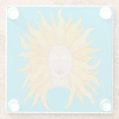 ターコイズ黄金ゴールドインスパイア日 ガラスコースター (裏面)