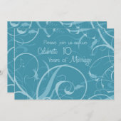 ターコイズ10周年結婚招待状 招待状 (正面/裏面)