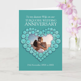 ターコイズ11周年結婚記念日妻写真カード カード