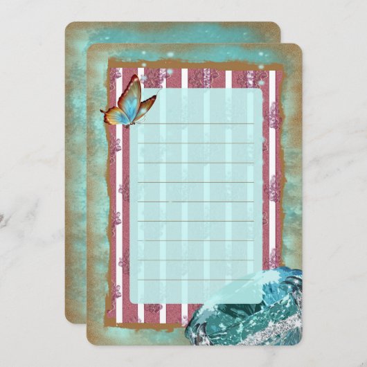 ターコイズ2 ~ 名刺 招待状 (正面/裏面)