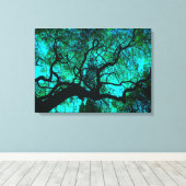 ターコイズ3の木の下 キャンバスプリント (インサイチュ (ウッドフロア))