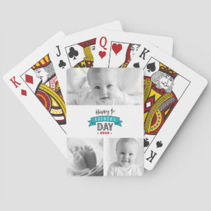 ターコイズ3フォトコラージュHappy 1st Father's Day トランプ