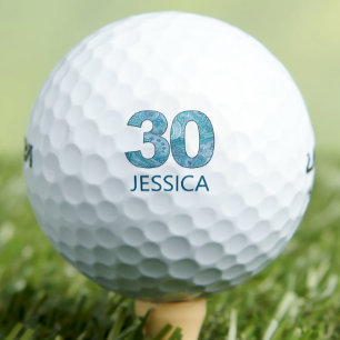 ターコイズ30th誕生日ゴルファーのギフト， エレガント 30 ゴルフボール