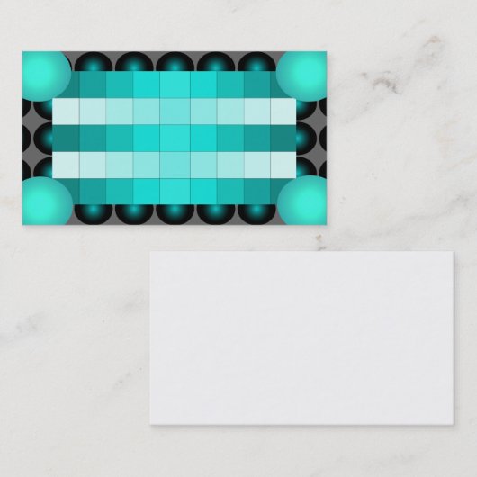 ターコイズ3Dのデザインの名刺の注意は4つを得ます 名刺 (正面/裏面)