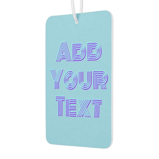 ターコイズ3Dインディゴモダンネームおもしろいスカイブルー カーエアーフレッシュナー (左)