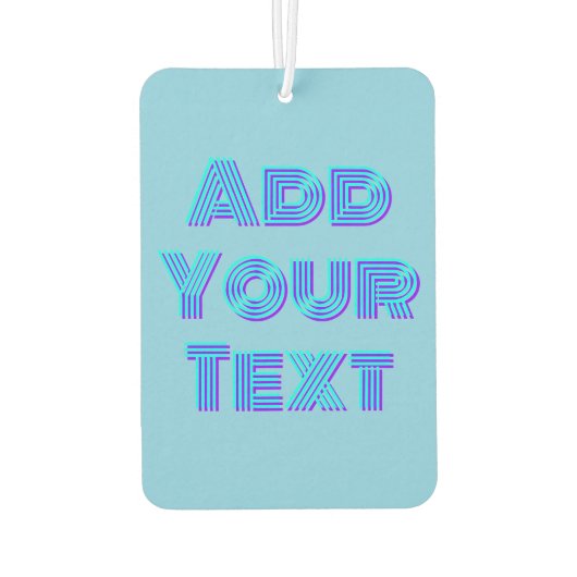 ターコイズ3Dインディゴモダンネームおもしろいスカイブルー カーエアーフレッシュナー (裏面)