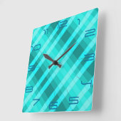 ターコイズ3Dカラーデザイン壁時計A スクエア壁時計 (傾斜)