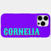 ターコイズ3D赤モダン名 | ネオンおもしろいインジゴ Case-Mate iPhoneケース (裏面 (横))