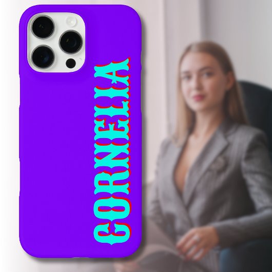 ターコイズ3D赤モダン名 | ネオンおもしろいインジゴ Case-Mate iPhoneケース