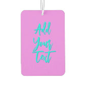 ターコイズ3D Azure モダン文字おもしろいViolet カーエアーフレッシュナー (裏面)