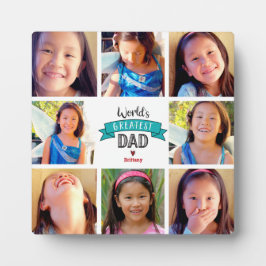 ターコイズ8フォトコラージュ世界一パパ フォトプラーク